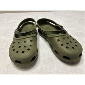 Crocs Women’s Size 8 Shayna Mary Jane Green Slip On Comfort Waterproof Shoes